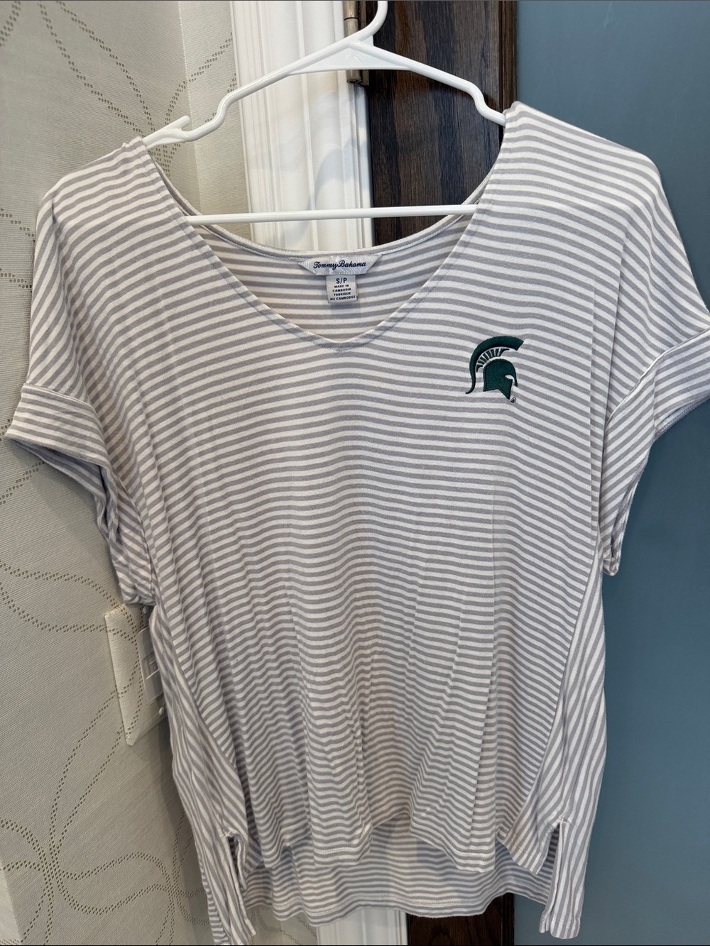 Tommy Bahama Michigan State University Striped Short Sleeve Tee